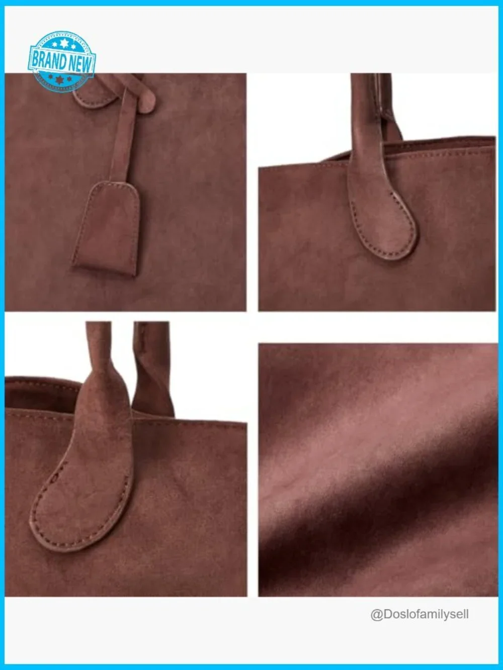 Retro Faux Suede Hobo Shoulder Bag Large Capacity Tote Satchel Purse